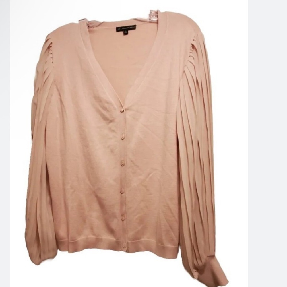 Adrianna Papell Soft Pink cardigan with pleated sleeves